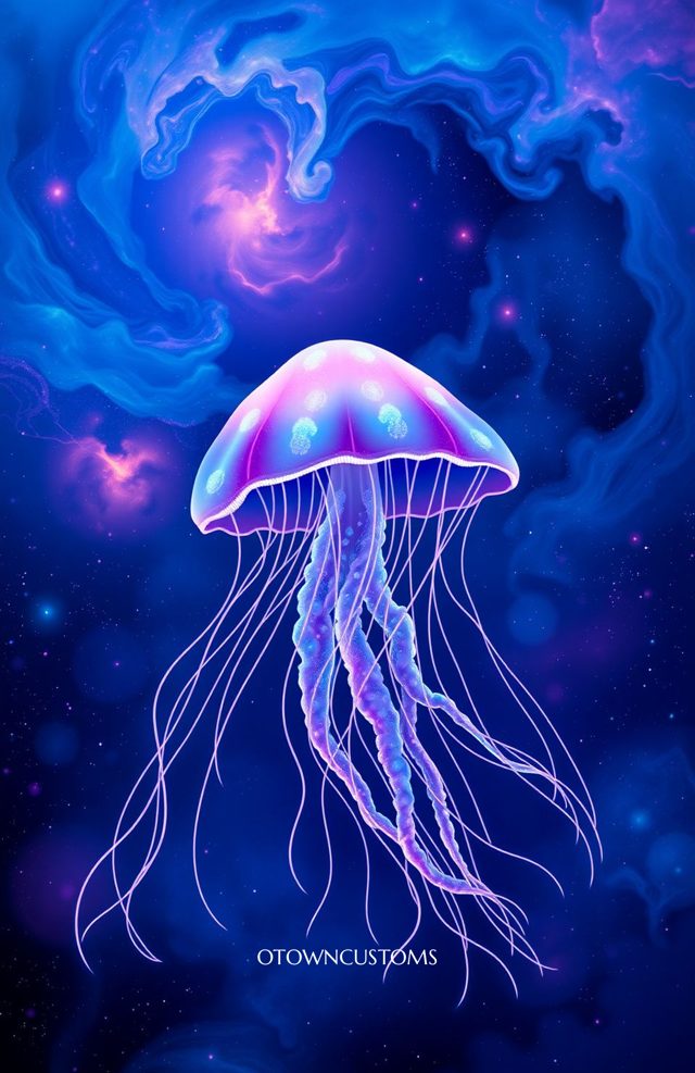 Neon Bioluminescent Jellyfish