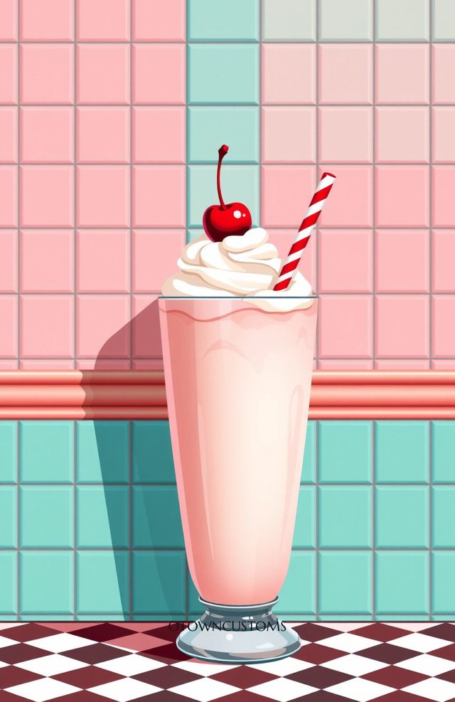 Retro Diner Cherry Swirl Milkshake
