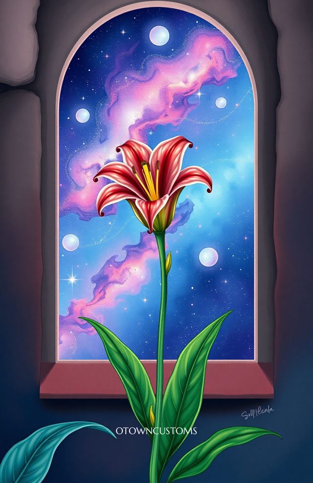 Stargazer Lily Fantasy Illustration