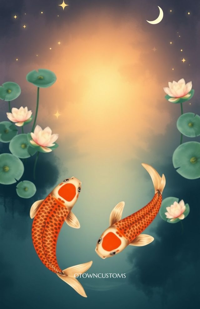 Whimsical Celestial Koi Pond