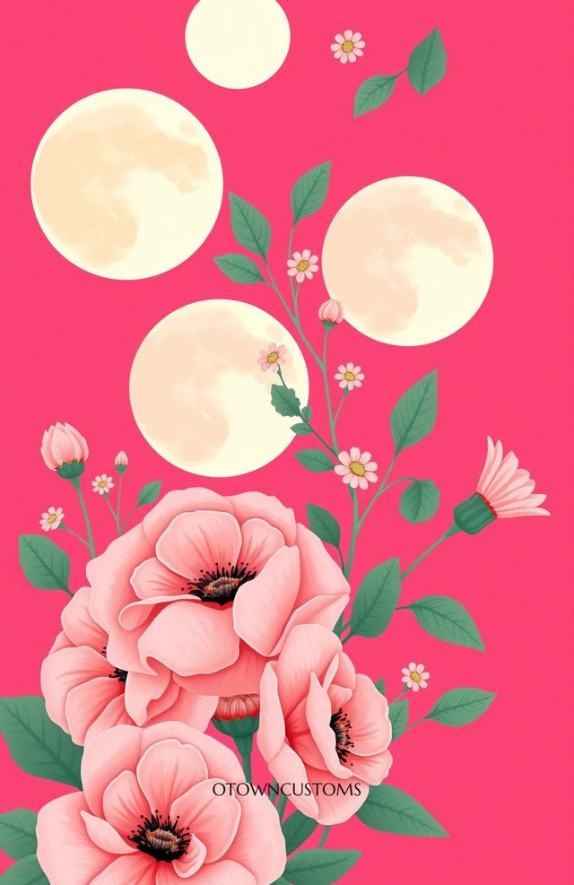 Soft Floral Watercolor Moon Phases