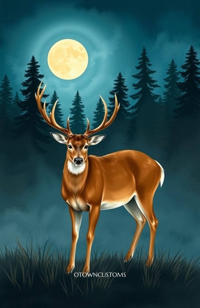Moonlit Forest Deer