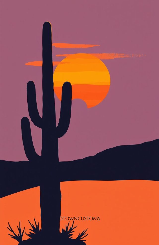 Desert Bloom Sunset Minimalist