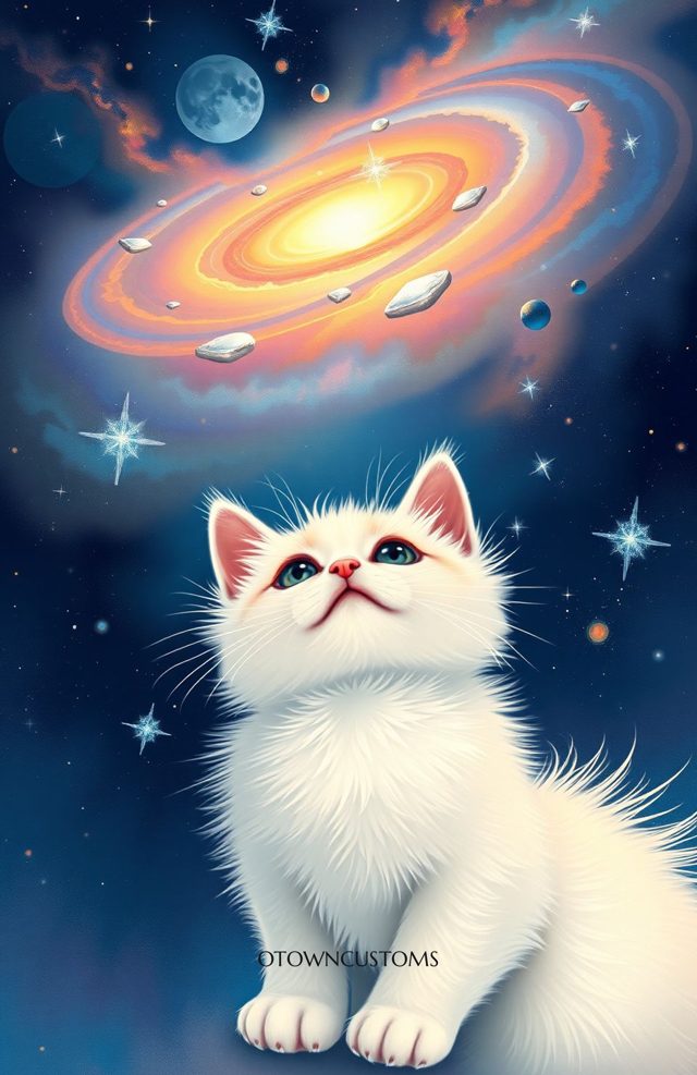 Whimsical Cosmic Kitten Space