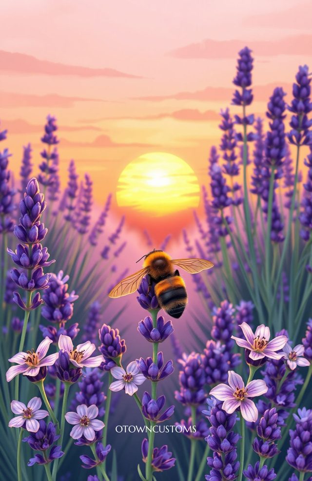 Honey Bee Lavender Field
