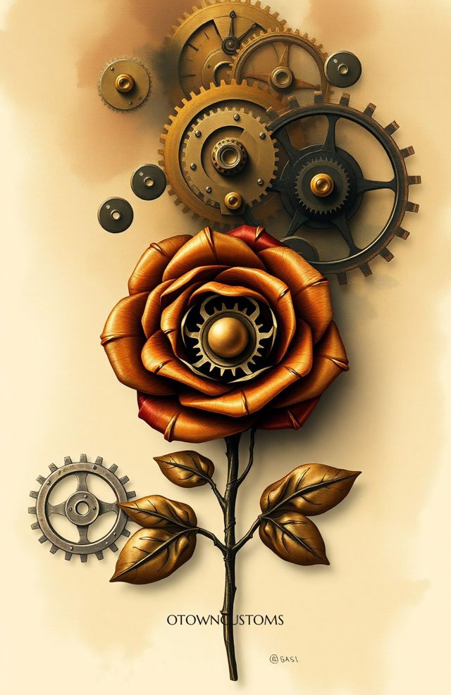 Steampunk Clockwork Gears Rose