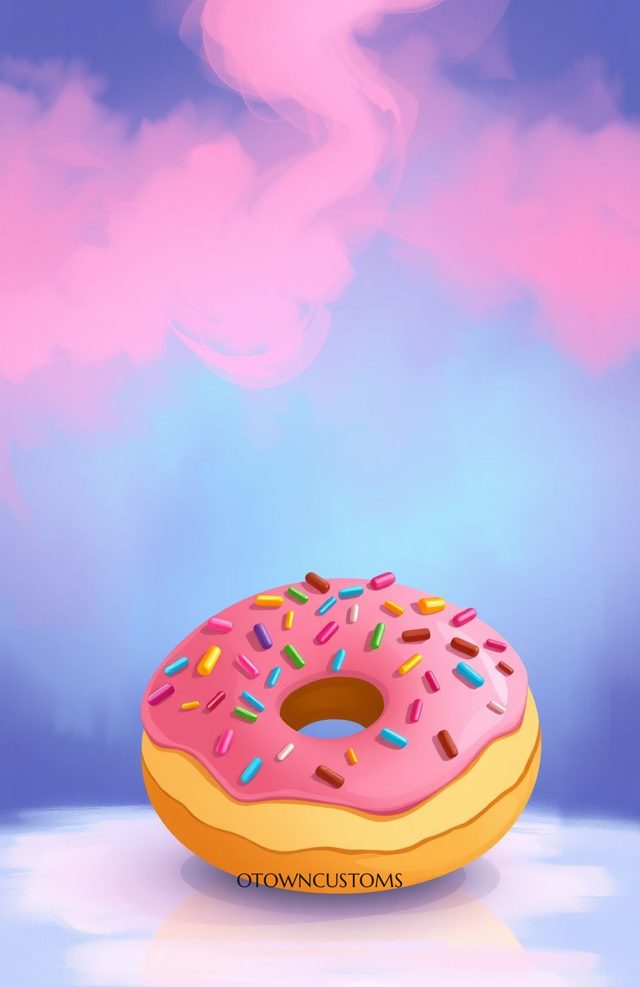 Pastel Rainbow Donut Digital Painting