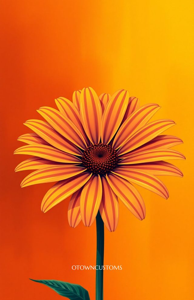Retro Floral Daisy Vibrant Flower Illustration