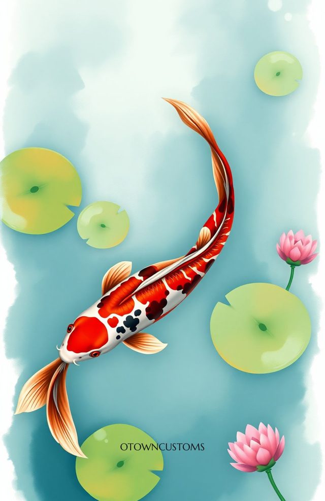 Digital Painting Koi Pond