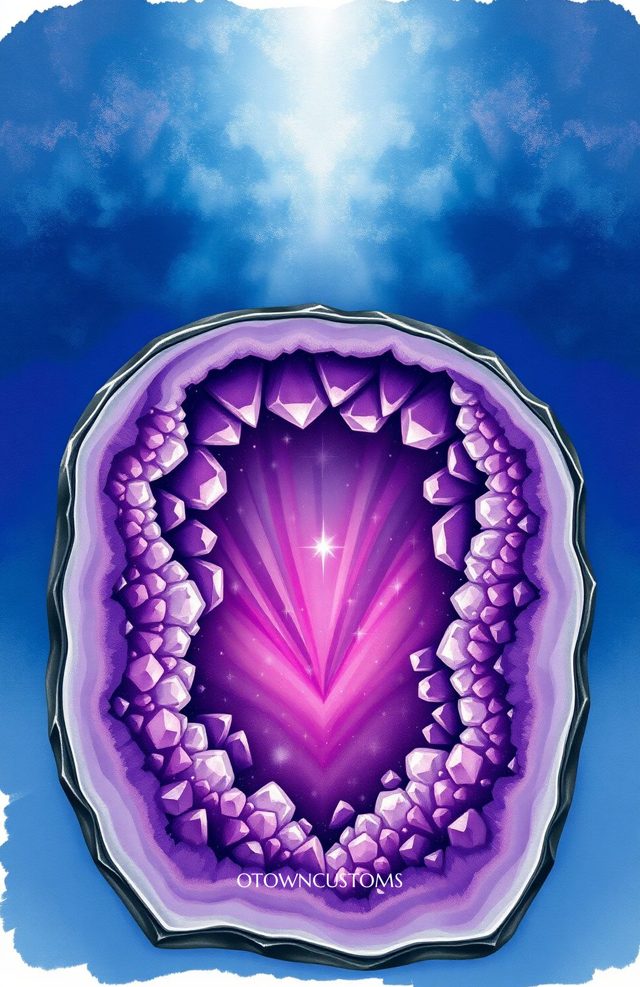 Gemstone Illustration Crystalline Geode Interior