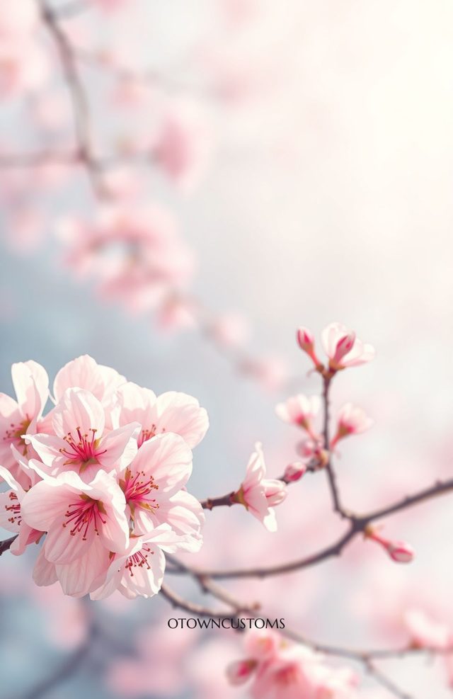 Watercolor Cherry Blossoms Soft Focus