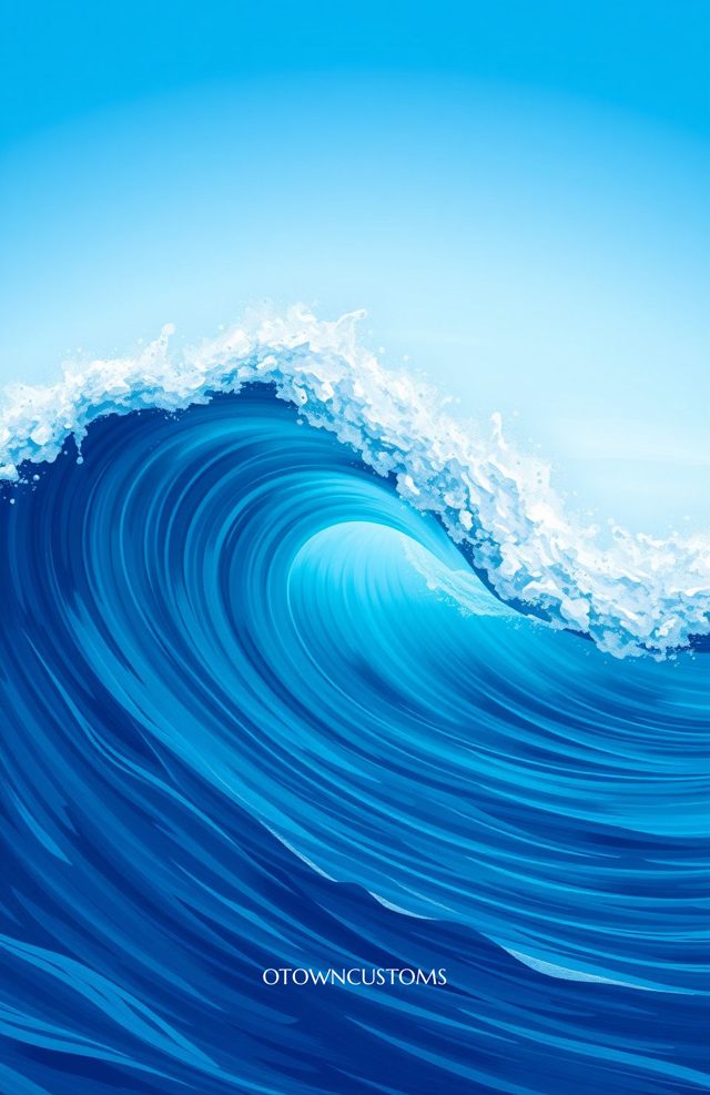 Ocean Wave Crashing Stylized