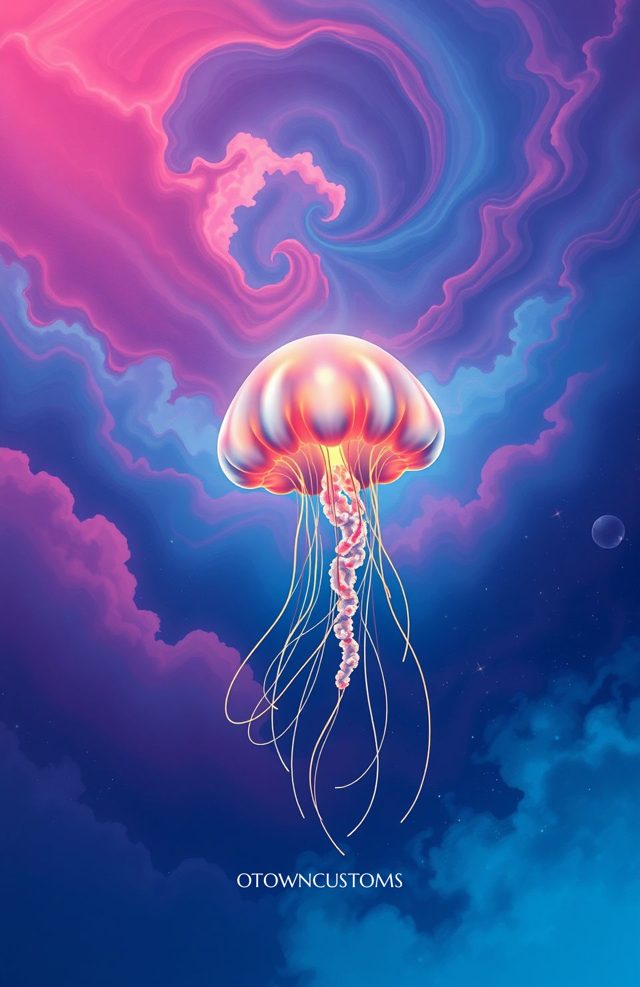 Psychedelic Cosmic Jellyfish Nebula Art