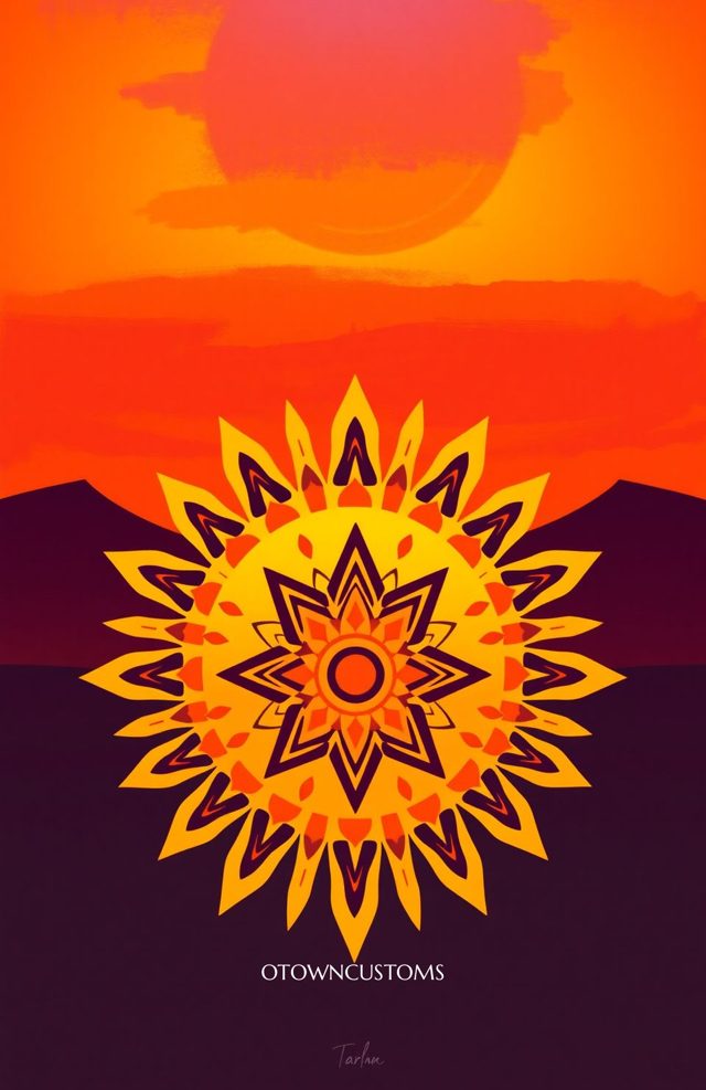 Mandala Sunset Aztec Geometric