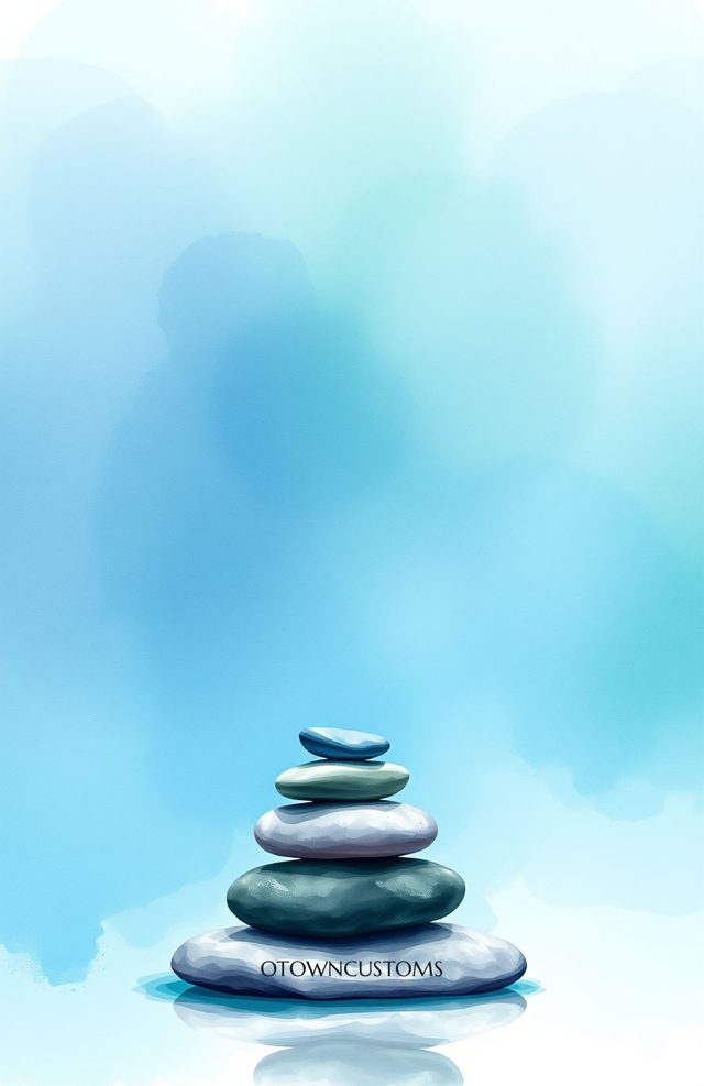 Zen Stones Watercolor Harmony