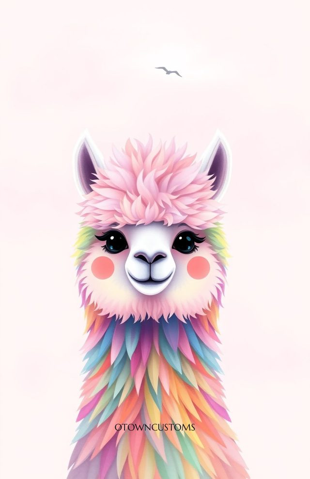 Whimsical Watercolor Alpaca Rainbow