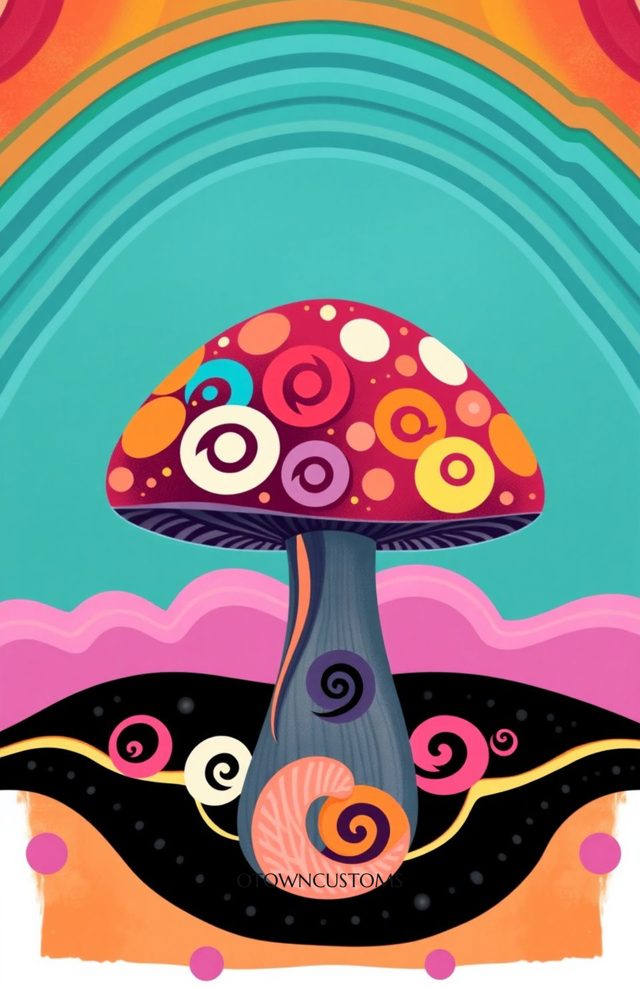 Psychedelic Mushroom Art Groovy