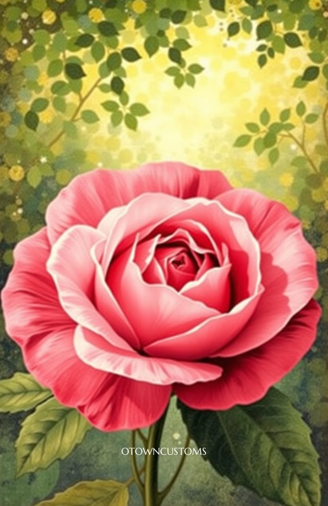 Impressionistic Vintage Floral Sunlit Garden