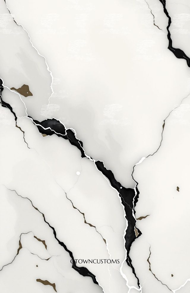 Monochromatic Marble Vein Minimalist
