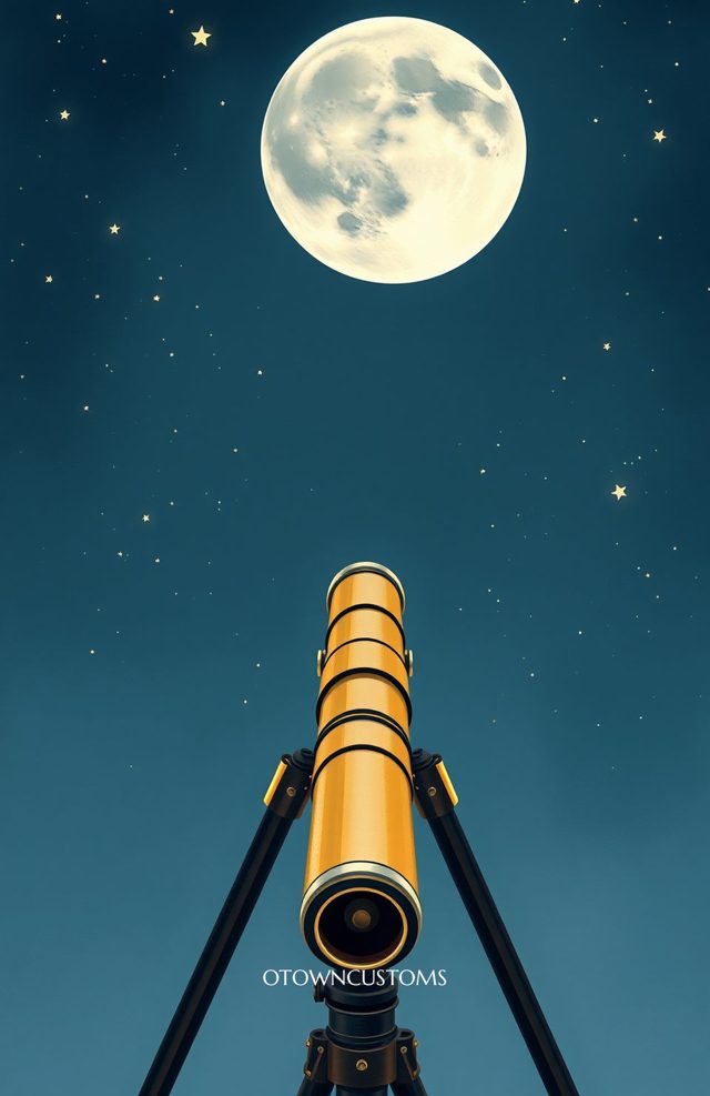 Retro Telescope Lunar Gaze