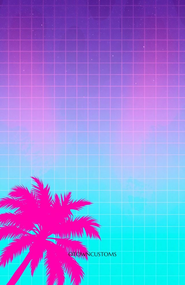 80s Synthwave Grid Vaporwave