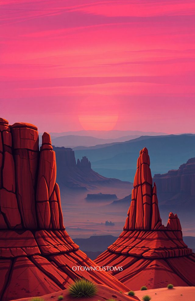 Desert Mesa Vivid Sunset