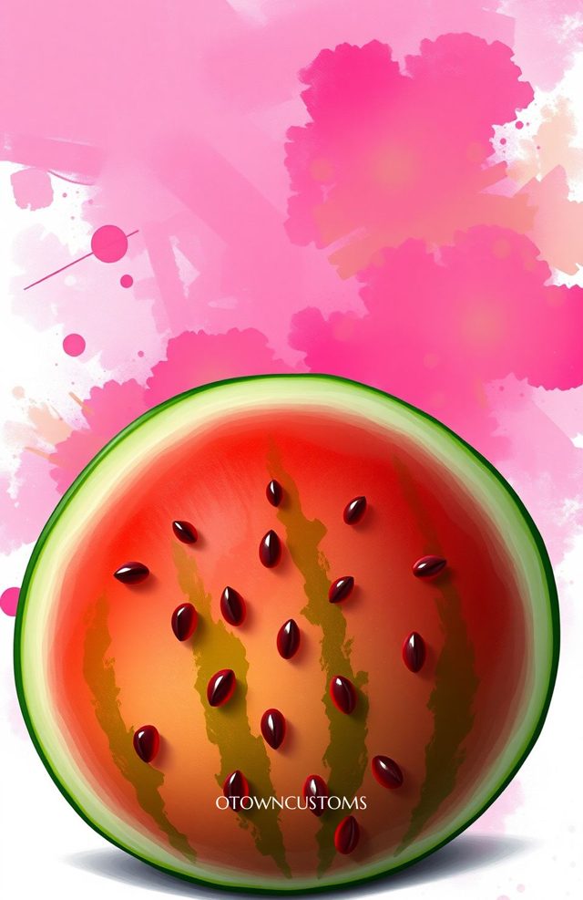 Watercolor Watermelon Drip Art