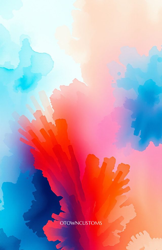 Watercolor Abstract Coral Bloom