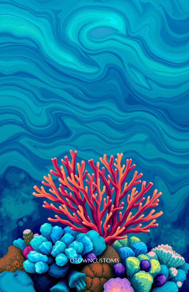 Abstract Coral Reef Stylized Ocean