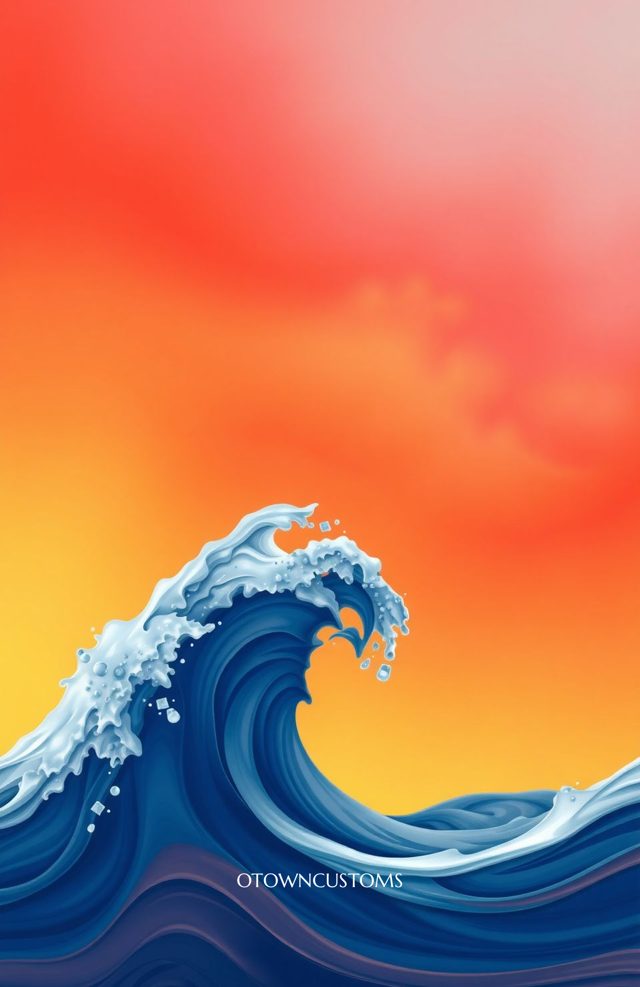 Stylized Wave Abstract Paint Swirl Symphony