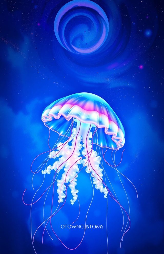 Cosmic Jellyfish Bioluminescent