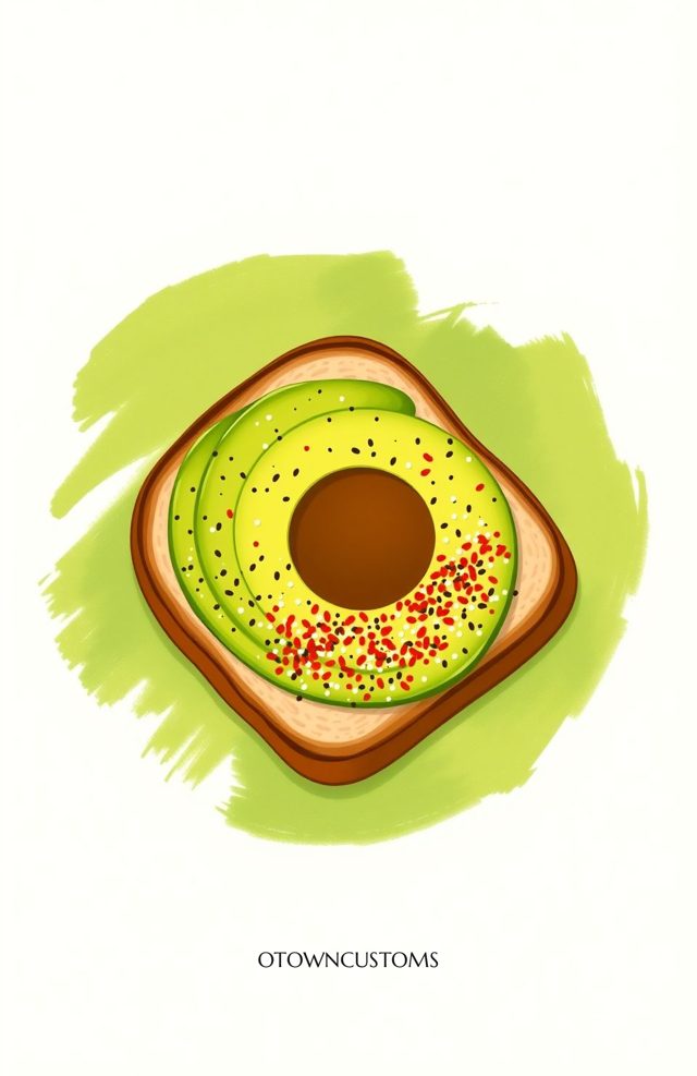 Avocado Toast Food Illustration