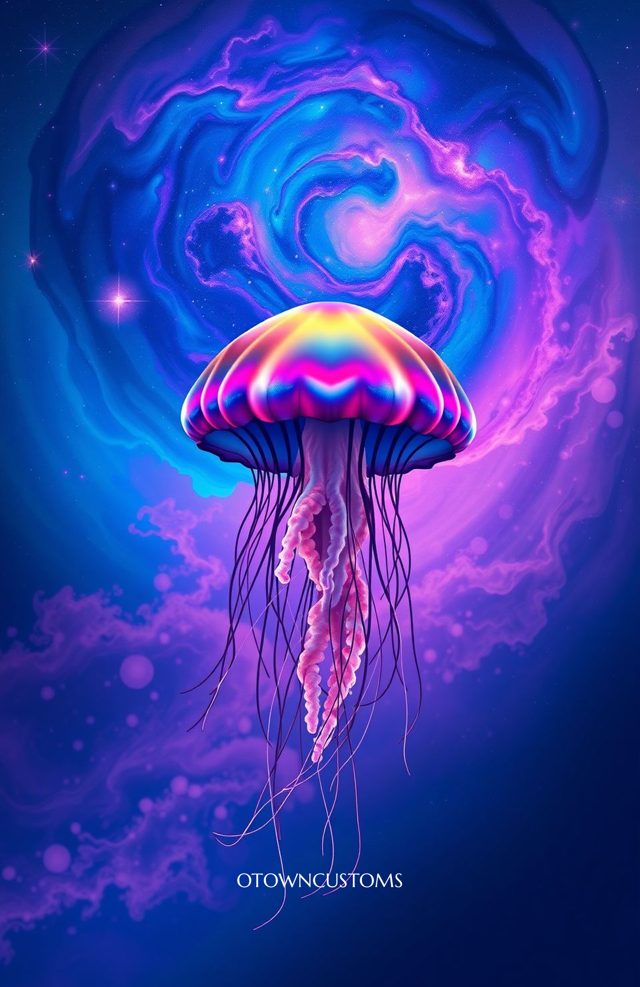 Cosmic Jellyfish Nebula Psychedelic Cascade
