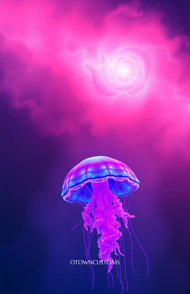 Cosmic Jellyfish Nebula Glimmer Neon
