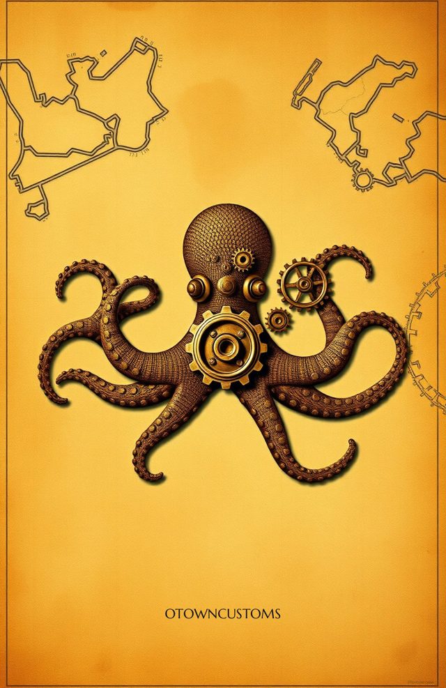 Steampunk Octopus Gears Retro