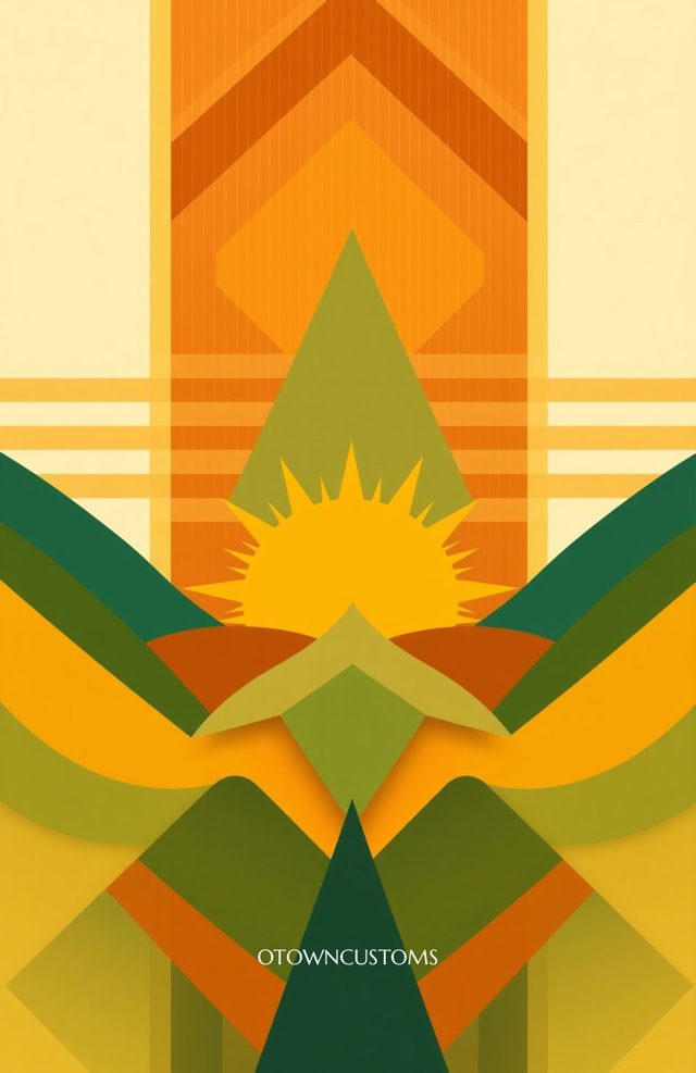 Retro Geometric Fiesta Abstract Art