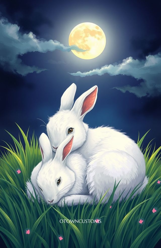 Lunar Hare Dreaming Moonlit Bunnies