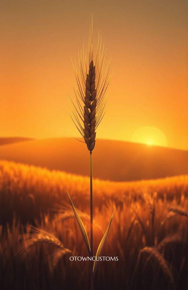 Golden Hour Wheat Field Landscape