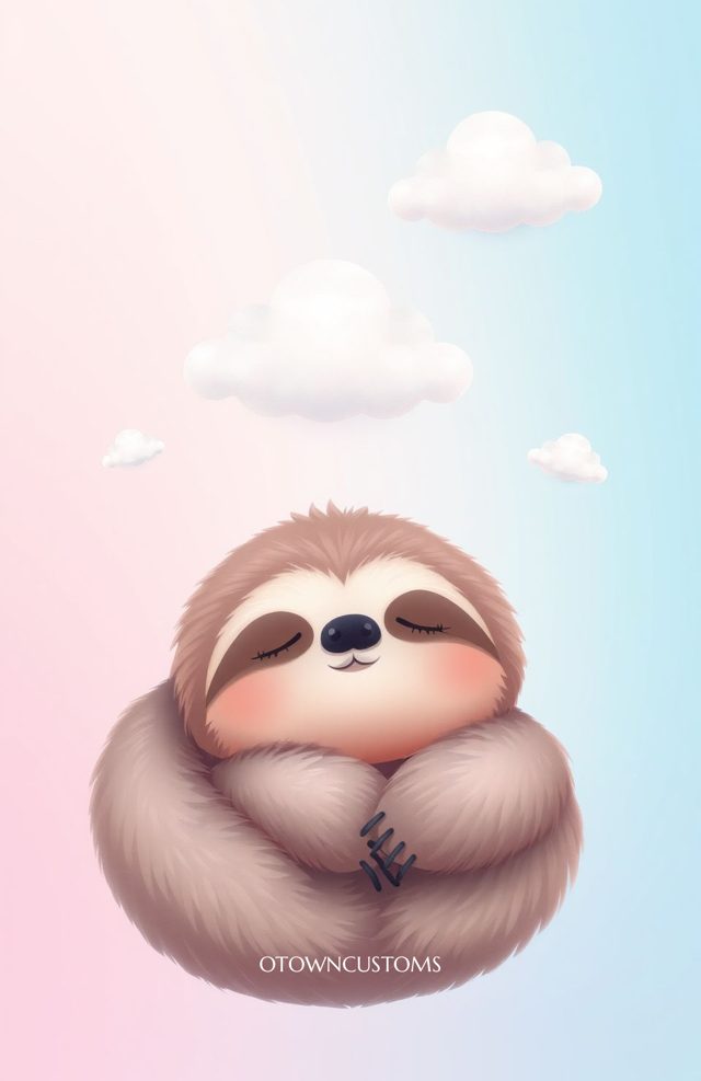 Rainbow Sloth Naptime Kawaii
