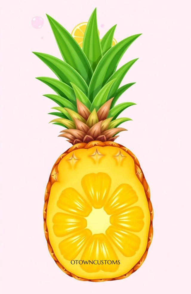 Pineapple Slice Graphic Fruit Illustration