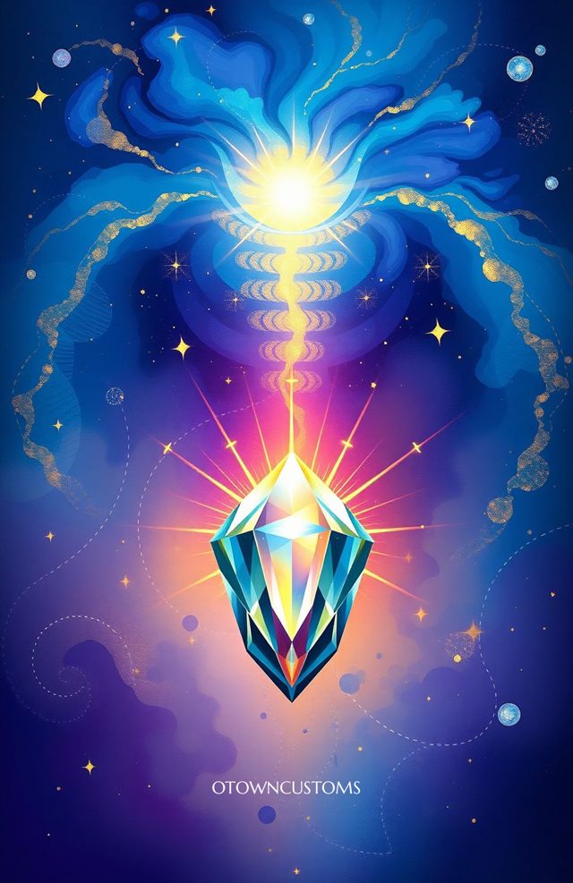 Mystic Crystal Portal Cosmic Gemstone Art