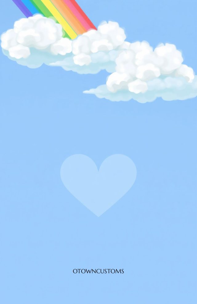 Rainbow Cloud Heart Whimsical Sky