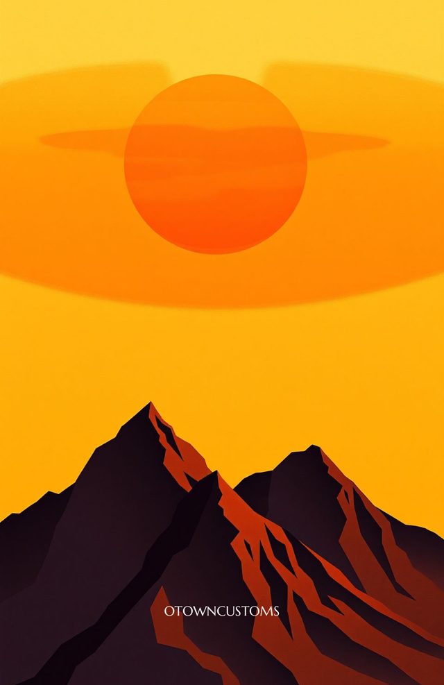 Geometric Mountainscape Sunset