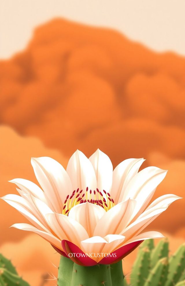 Detailed Cactus Blossom Botanical