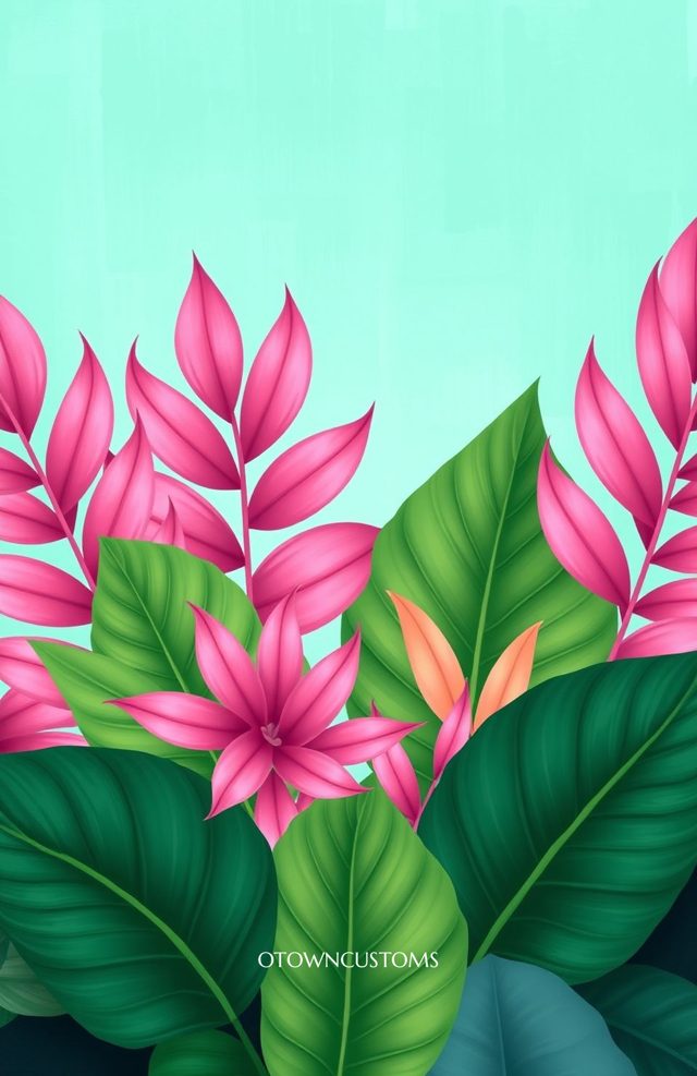 Tropical Leaves Flowers