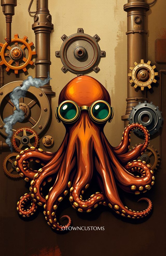 Steampunk Octopus Mechanical