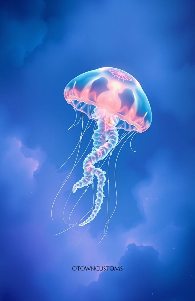 Cosmic Jellyfish Glowing Ethereal