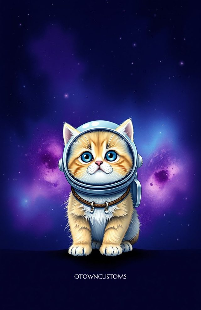 Digital Art Galactic Kitten Adventure