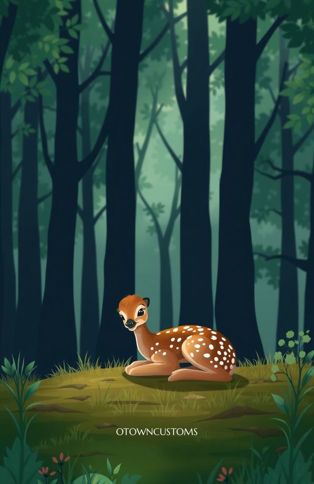 Enchanted Forest Fawn Illustration