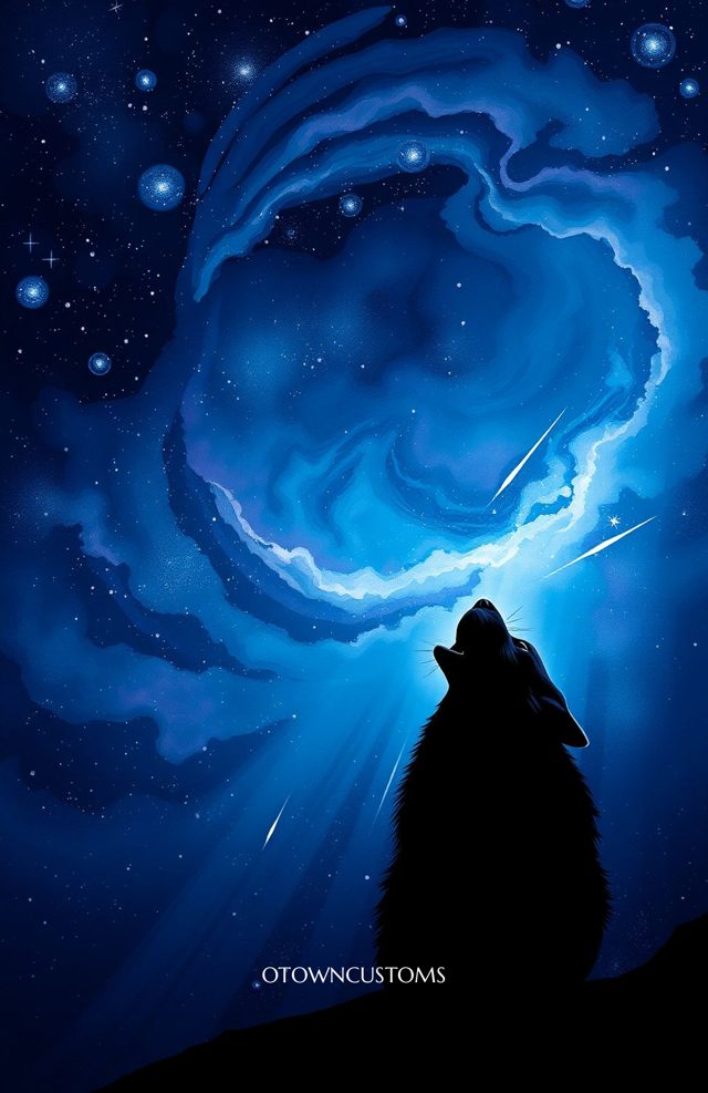Glowing Nebula Galaxy Wolf